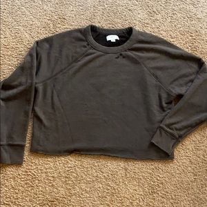 Aerie Distressed Cropped Sweatshirt